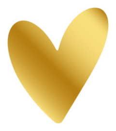 Sticker groot hart goud