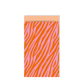 Cadeauzakje zebra pink orange