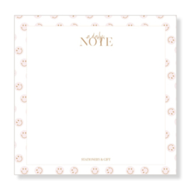Notitieblok A daily note - smiley roze