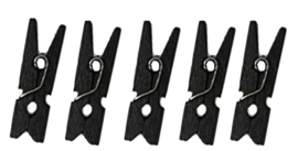 Knijpers mini - zwart - 3,5cm - 3 stuks