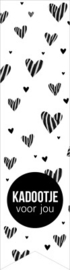 Kadootje voor jou zebra - zwart/wit - 3,5x13,5cm - 5 stuks