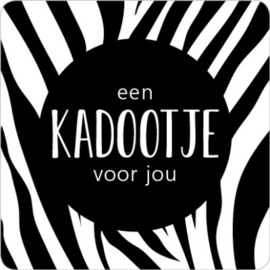 Kadootje voor jou zebra - zwart/wit  - 3,5cm - 5 stuks