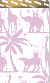 Tropical party - lila/wit - M - 5 stuks