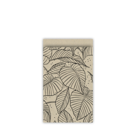 Lovely Leaves - graspapier/zwart - L - 5 stuks