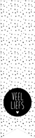 Veel liefs dots - zwart/wit - 3,5x13,5cm - 5 st