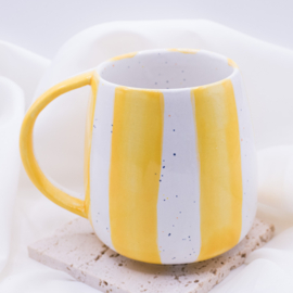 Hand-Painted Striped Mug | Ceramic