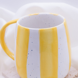 Hand-Painted Striped Mug | Ceramic