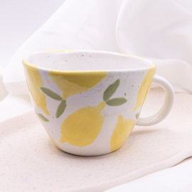 Hand-Painted Lemons Mug | Ceramic