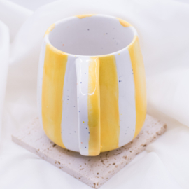 Hand-Painted Striped Mug | Ceramic