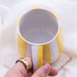 Hand-Painted Striped Mug | Ceramic