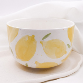 Hand-Painted Lemons Bowl | Ceramic