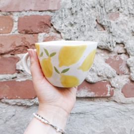 Hand-Painted Lemons Mug | Ceramic