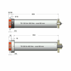 Simu Buismotor T8 (130Nm - 450Nm)