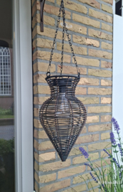 Solarlamp hang wicker dark L