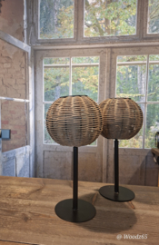 Solar tafellamp wicker naturel.