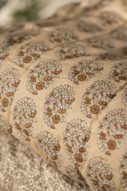 IB Laursen quilt/plaid beige met bruin bloemetje