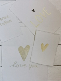 kaart handgeschept papier love you