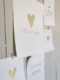 kaart handgeschept papier l'amour toujours