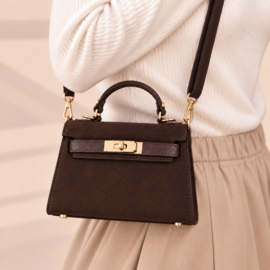 YOU | GRACE Leather Bag Dark Brown Suede