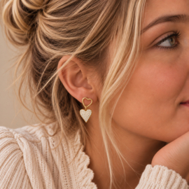 YOU | Sparkling Duo Hearts Earring