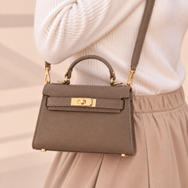 YOU | GRACE Leather Bag Dark Taupe