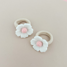 MINI | FLORA White hairties