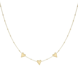 YOU | Festive Hearts Necklace Gold