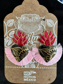 Pink milagrito earrings