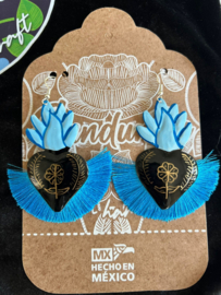 Blue milagrito earrings