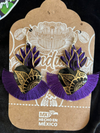 Purple milagrito earrings