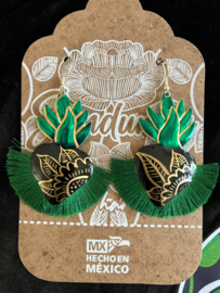 Green milagrito earrings