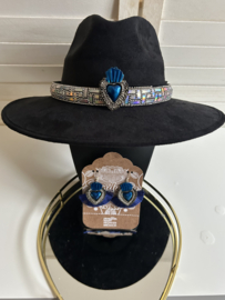 Handmade black Hat by Sandunga with milagrito