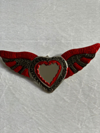 Milagro: corazón de hojalata (con espejo) Heart made of tin (with mirror)