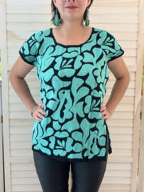 Embroidered blouse (green and white)