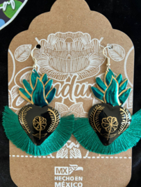 Green milagrito earrings