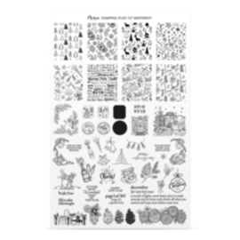 Moyra Stamping Plate 137 Winterfest + gratis try on plate sheet