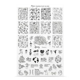 Moyra Stamping Plate 140 April + Gratis Try-on plate Sheet