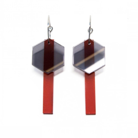 Rectangle Hexagon Earrings