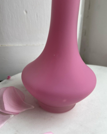 Bright pink opaline vase