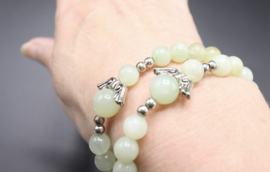 Edelstenen armband Engel Groene Jade elastisch