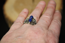 Edelsteen Ring Lapis Lazuli 925 zilver