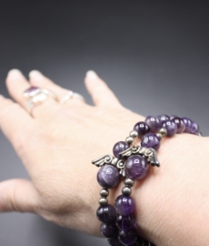 Edelstenen armband Engel Amethist elastisch