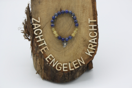 Armband Lapis Lazuli/Rutielkwarts met Ganesha 8 mm