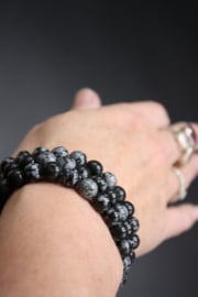 Armband Sneeuwvlok Obsidiaan