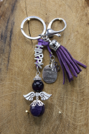 Sleutelhanger Engel Happy Agaat