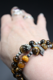 Edelstenen armband Engel Tijgeroog elastisch
