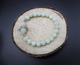 Edelstenen armband Engel Groene Jade elastisch