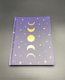 Notitieboek maanfasen & sterren blauw