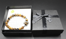 Edelstenen armband Engel Tijgeroog elastisch