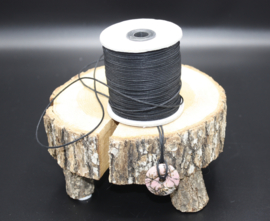 Wax koord zwart 1,5 mm